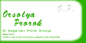 orsolya prorok business card